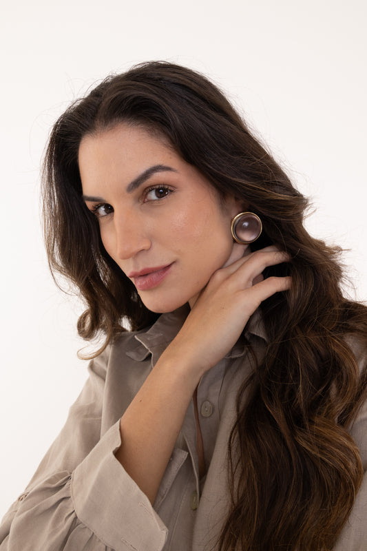 Brinco Paros Esfera Transparente