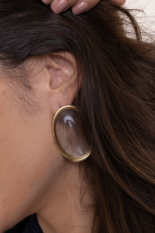 Brinco Paros Oval Transparente